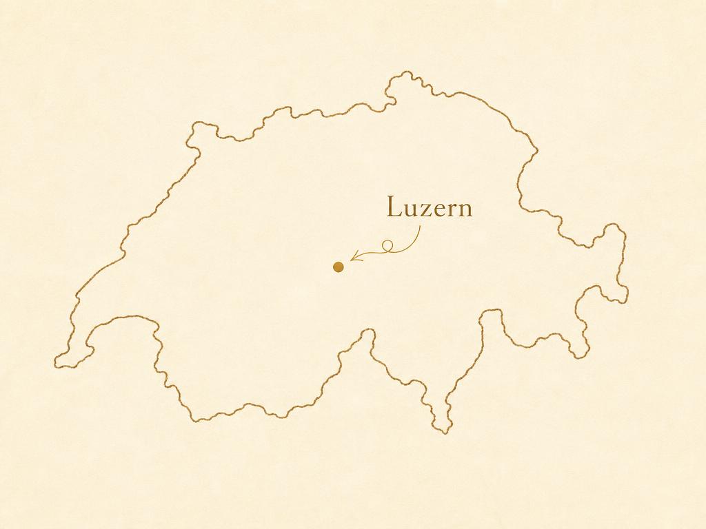 Map of Switzerland with Luzern marked